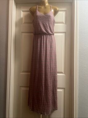 LC Lauren Conrad Pink Striped Spaghetti Strap Maxi Dress (Bin 6-024)